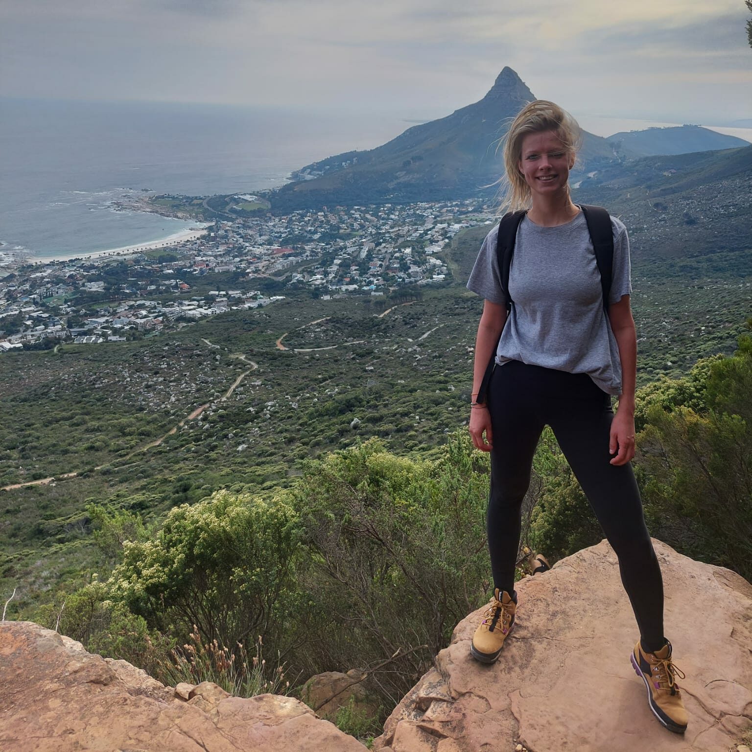 Colleague Carlijn van Schaik in South Africa at Table Mountain