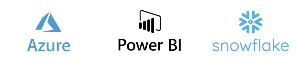 Logo's Azure, Power BI & Snowflake