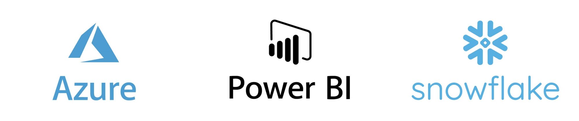 Logos Azure, Power BI &amp; Snowflake