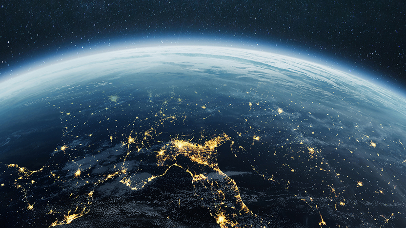 Aarde by night, ter ondersteuning aan nieuwsbericht over digitale soevereiniteit