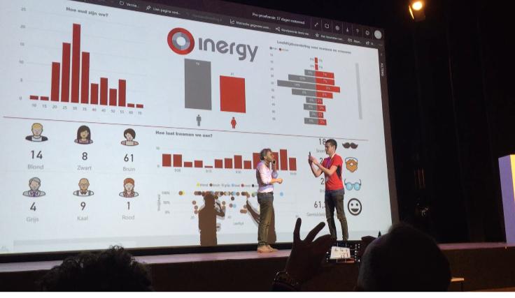 inergy geeft een presentatie op het infographics congres