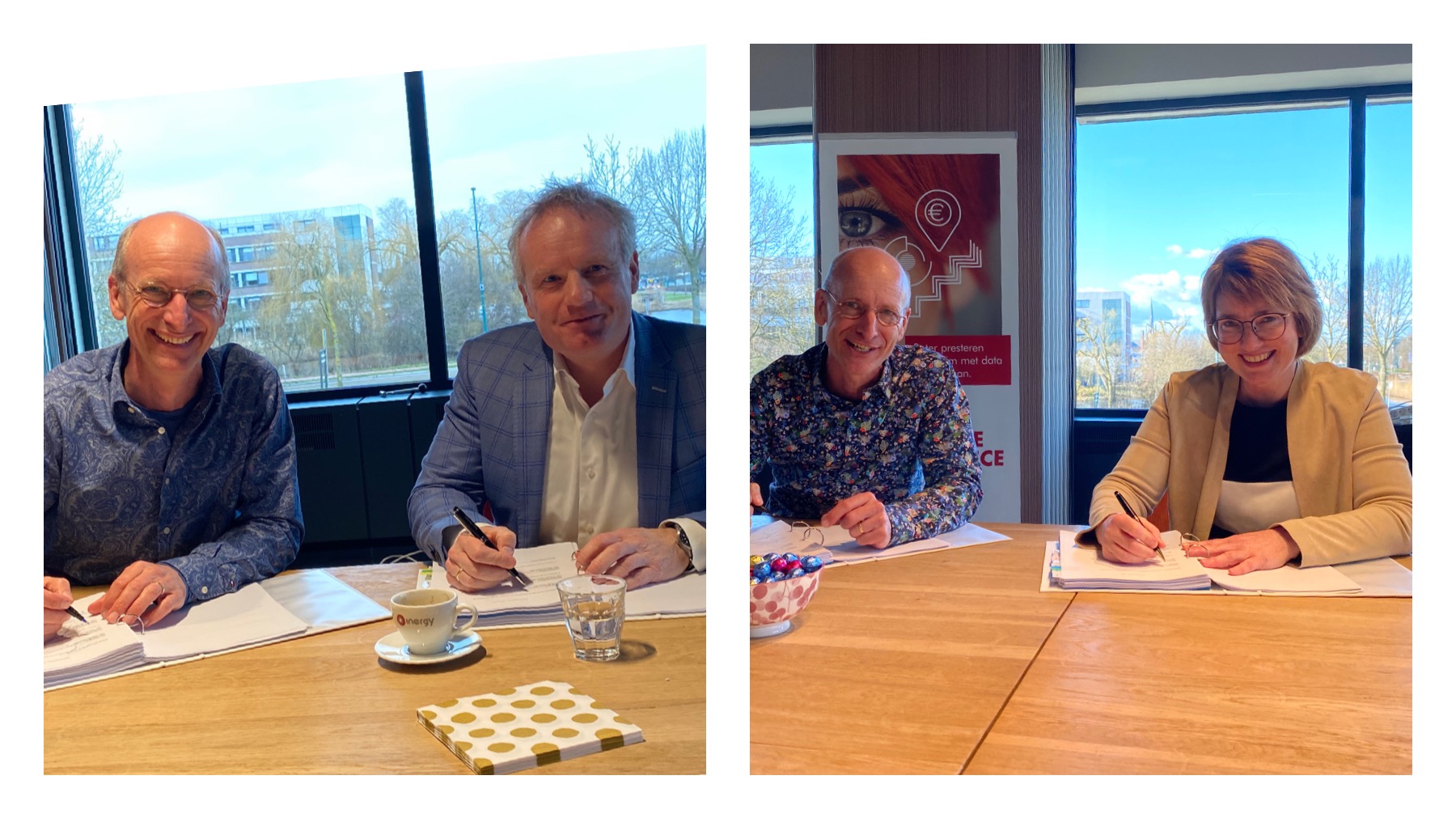 Mathijs van Houweninge tekent contract met nieuwe collega's